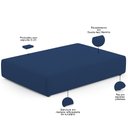 Ver imagem 4 de Puff Pet Cama Estofada para Cachorro Marley L02 Suede Azul Marinho - Inoviza