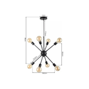 Ver imagem 5 de Lustre Pendente Sputnik Preto para 8 Lâmpadas Moderno Luxo Inl74