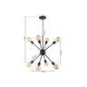 Lustre Pendente Sputnik Preto para 8 Lâmpadas Moderno Luxo Inl74 - 5