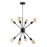 Lustre Pendente Sputnik Preto para 8 Lâmpadas Moderno Luxo Inl74 - 3