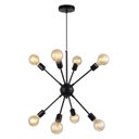 Ver imagem 1 de Lustre Pendente Sputnik Preto para 8 Lâmpadas Moderno Luxo Inl74