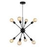 Lustre Pendente Sputnik Preto para 8 Lâmpadas Moderno Luxo Inl74 - 1