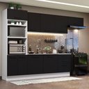 Ver imagem 1 de Armário de Cozinha Completa 330cm Branco Preto Agata Madesa 01