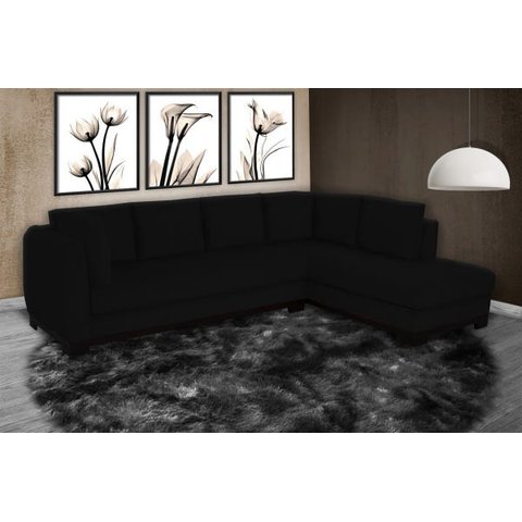 Sofá Dumont 290x230 Tecido Linho Preto