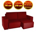 Ver imagem 2 de Sofá Menphis 2,70M Tecido Linho Vermelho