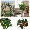 Ver imagem 6 de Kit com 20 Galhos Folhagem Fícus Artificial Verde Realista para Decoração Interna