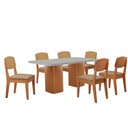 Ver imagem 2 de Mesa de Jantar Eloise 180cm Tampo Mdf Vidro com 6 Cadeiras Copper Premium Moderna Mobília