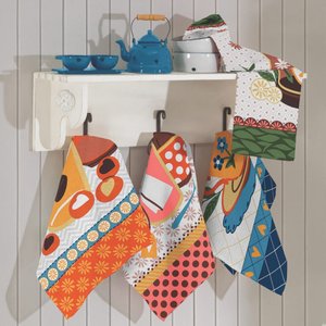 Pano de Prato Copa Lepper Estampado Aroma 40cm X 60cm 7 Peças