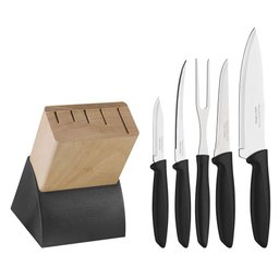 Jogo de Facas Tramontina Inox 6 Peças - com Suporte Madeira - Plenus - Casa Dos Fogões - 2