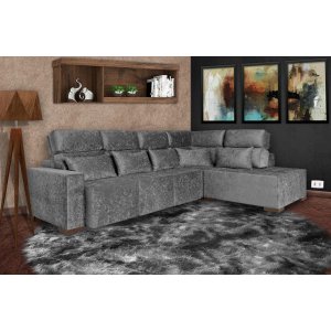 Ferrara Retrátil e Reclinável 3,00M x 2,30M Linho Cinza