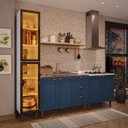 Ver imagem 1 de Cozinha Pérola 3 Peças com Cristaleira Yescasa Azul