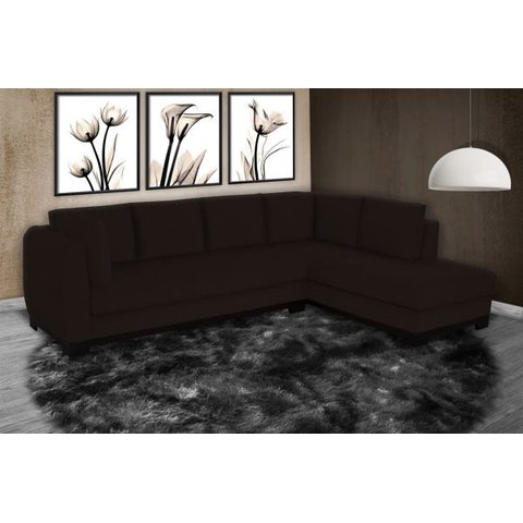 Sofá Dumont 290x230 Tecido Veludo Molhado Chocolate