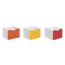 Ver imagem 1 de Kit 3 Gavetas Organizadoras Vermelho/Amarelo, Laranja
