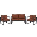 Ver imagem 1 de Conjunto Sofá para Área Externa Londres Slin Corda Nautica Preta - Sofá 2 Lugares e 2 Poltronas