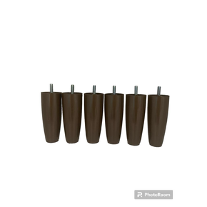 Kit para Cama Box 6 Pés Cônico Marrom Altura 12cm