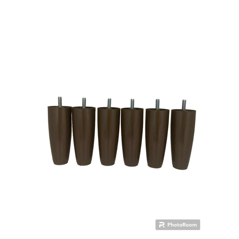 Kit para Cama Box 6 Pés Cônico Marrom Altura 12cm