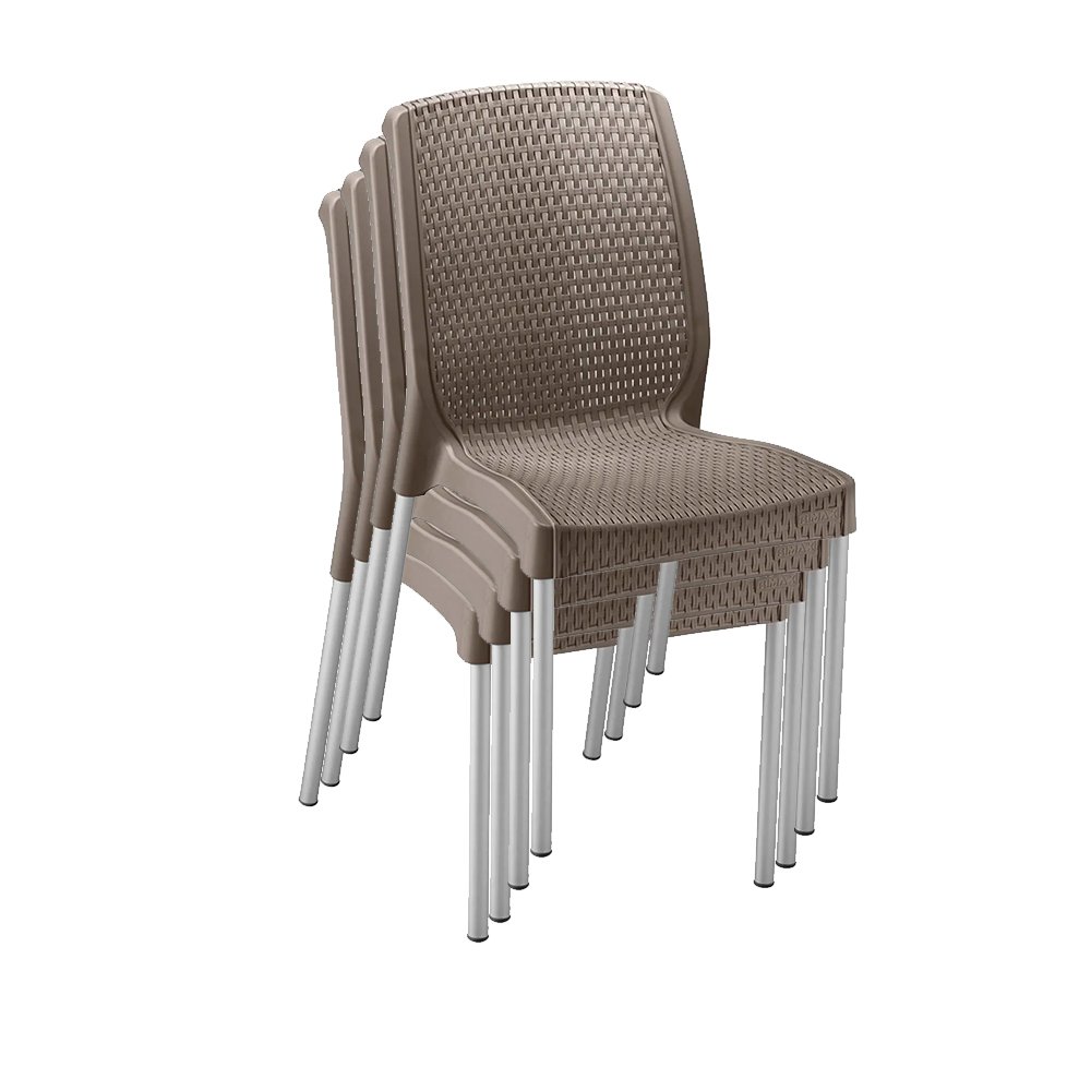 Conjunto 04 Cadeiras sem Braços Shia Mocca Rimax - 3