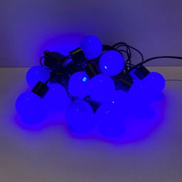 Cordão de Lâmpadas de Led em Formato de Bolinha Opaca:azul - 3