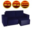 Ver imagem 2 de Sofá Menphis 3,00M Tecido Suede Amassado Azul