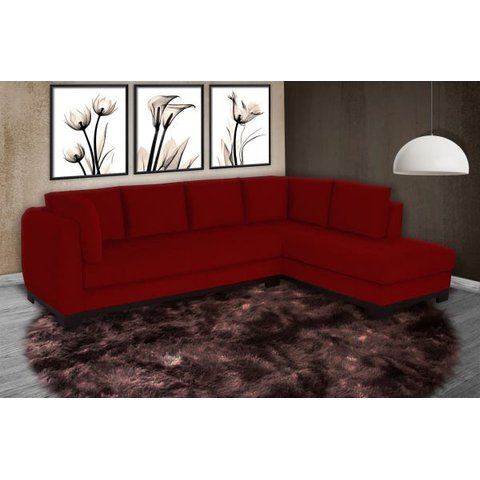 Sofá Dumont 290x230 Tecido Linho Vermelho
