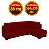 Sofá Dumont 290x230 Tecido Linho Vermelho - 2