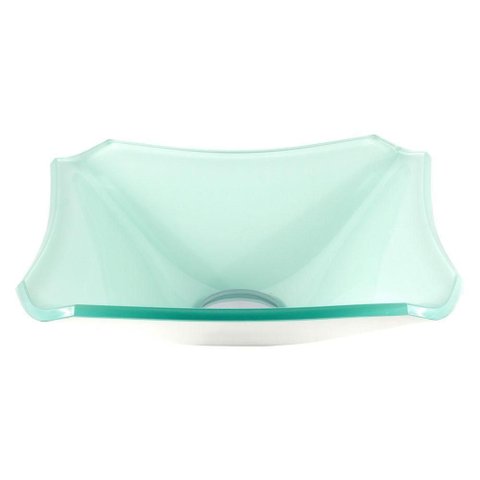 Cuba Chanfrada de Vidro 33cm Branco para Banheiro