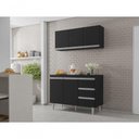 Ver imagem 3 de Balcão Gabinete para Pia Andreia e Armário Aéreo Andreia 120 Cm Preto