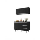 Ver imagem 1 de Balcão Gabinete para Pia Andreia e Armário Aéreo Andreia 120 Cm Preto