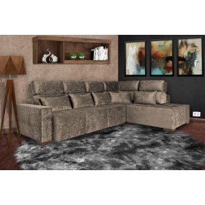 Ferrara Retrátil e Reclinável 3,00M x 2,30M Sued Animale Bege