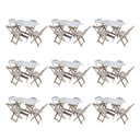 Ver imagem 1 de Kit 9 Jogos De Mesa Dobravel Com 4 Cadeiras De Madeira 120X70 Para Restaurante E Bar- Sem Pintura