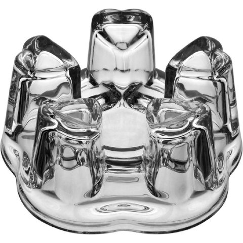 Castiçal Decorativo de Vidro Transparente 5x11x11cm Porta Vela Mesa Jantar Sala