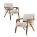 Ver imagem 2 de Kit 2 Poltrona Decorativa Moderna para Sala Escritório Xangai:bouclé Bege