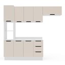 Ver imagem 1 de Armário de Cozinha Modulada Completa 4 Peças 240cm com Tampo 250072 Meena Politorno Móveis