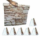 Ver imagem 2 de Papel de Parede Kit 6 Unid Autoadesivo Vinilico Pedra Marrom Claro