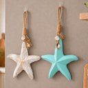 Ver imagem 1 de Pendente Estrelas do Mar Enfeite Casa de Praia 26cm Kit 2PÇS
