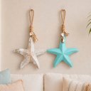Ver imagem 3 de Pendente Estrelas do Mar Enfeite Casa de Praia 26cm Kit 2PÇS