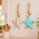 Ver imagem 2 de Pendente Estrelas do Mar Enfeite Casa de Praia 26cm Kit 2PÇS