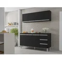 Ver imagem 2 de Armário Aéreo Andreia P/ Cozinha 160cm 4 Portas Ajl Móveis - Preto