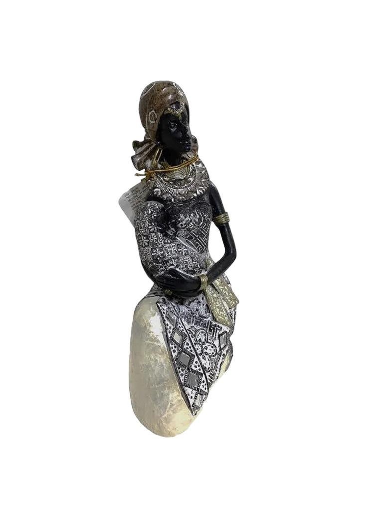 Escultura Decorativa de Luxo Mãe Familia Africana Filhos Espressione Escultura Decorativa Mulher Neg - 5