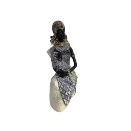 Escultura Decorativa de Luxo Mãe Familia Africana Filhos Espressione Escultura Decorativa Mulher Neg - 5