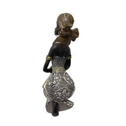 Escultura Decorativa de Luxo Mãe Familia Africana Filhos Espressione Escultura Decorativa Mulher Neg - 2