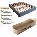 Ver imagem 2 de Cama Box Base Queen Size 156x197 Desmontável Tecido Premium 100% Madeira - Nova Cama