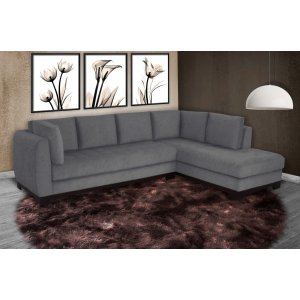 Sofá Dumont 290x230 Tecido Suede Animale Cinza
