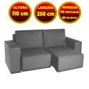 Ver imagem 2 de Sofá Menphis 2,50M Tecido Suede Animale Cinza