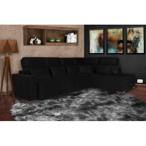 Ferrara Retrátil e Reclinável 3,00M x 2,30M Linho Preto