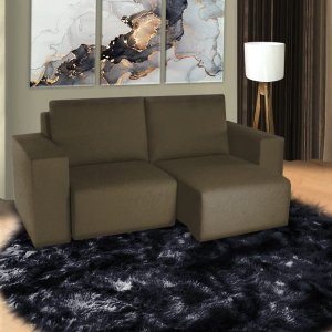 Sofá Menphis 3,00M Tecido Suede Amassado Capuccino