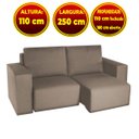 Ver imagem 2 de Sofá Menphis 2,50M Tecido Suede Amassado Bege