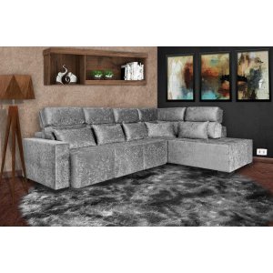 Ferrara Retrátil e Reclinável 3,00M x 2,30M Suedamassado Branco