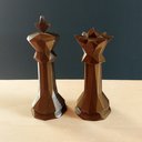 Ver imagem 2 de Estatuetas Rei e Rainha - Peças decorativas De Xadrez - Decoração - Toque 3D:Bronze