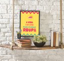 Ver imagem 2 de Quadro A Vida é Curta Demais Para Passar Roupa 45x34cm - com vidro:Madeira preta